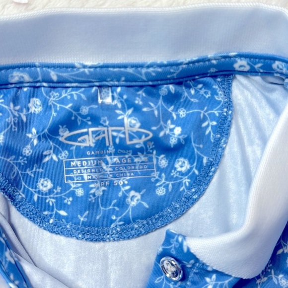 Blue Floral Kids Polo Shirt - Picture 4 of 4